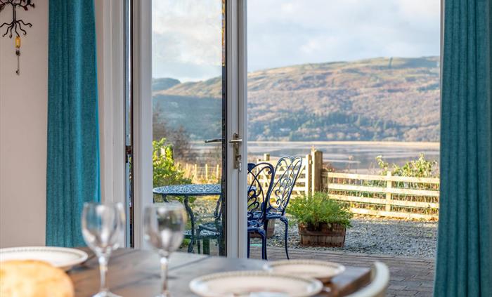 View from dining table of Snowdonia holiday cottage